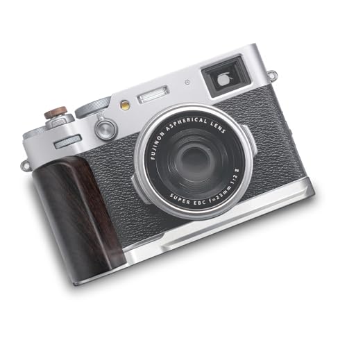 FUJIFILM 富士 X100VI カメラ L型プレート レトロ 木 ハンドル Arca標準仕様 (紫檀の木 B)
