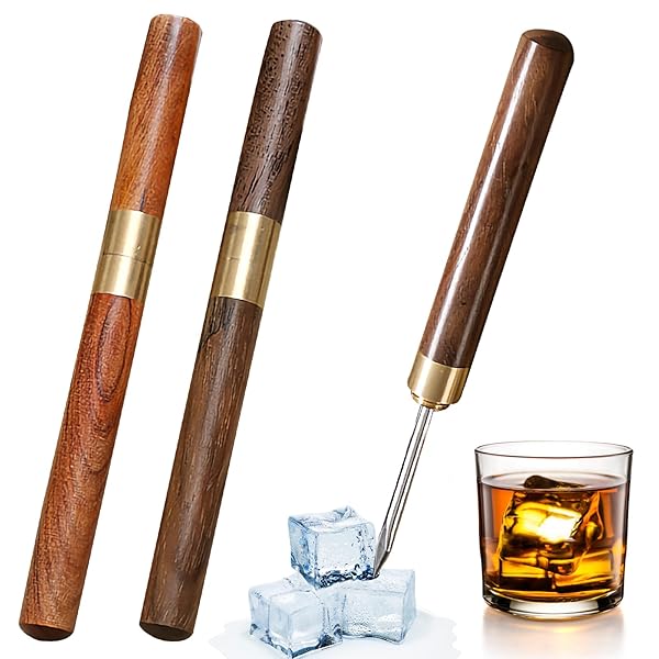 アイスピック 2個入 氷割り かき氷 砕氷道具 黒檀アイスピック アイスピック氷割り 木製ハンドル ステンレス鋼 保護キャップ付き カバー付き 滑り止め キャンプ キッチン バーテンダー ピクニック カクテル レストラン用 家庭用 送料無料画像