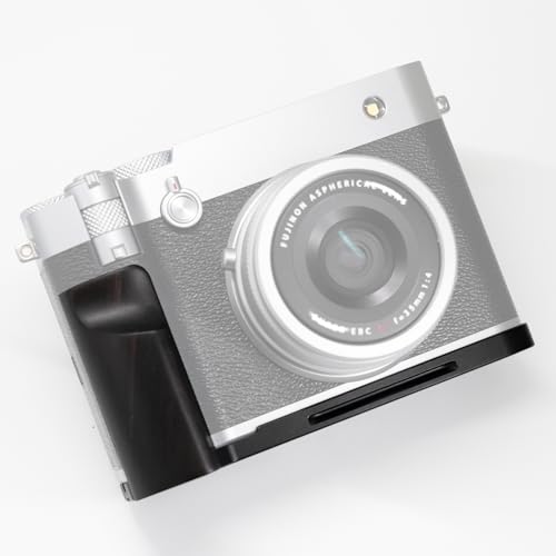 カメラグリップ FUJIFILM FUJI 富士 GFX100RF カメラ L型クイックリリース プレート プレミアムレトロ天然 木製ハンドル (紫光黒檀黒板)