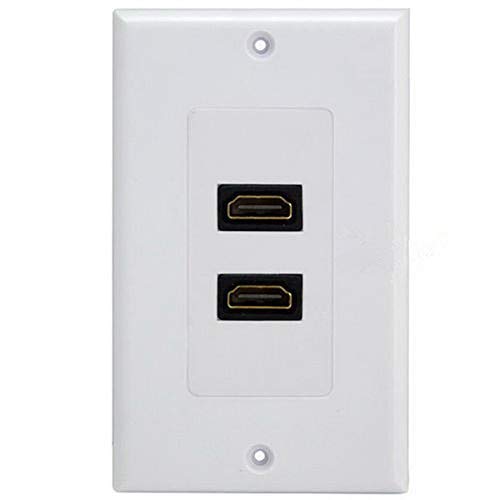 HDMI AVウォールプレート 壁コンセント 70*115mm 2ポート ゴールドメッキ HD 1080P HDMIメス 壁式 オーディオ ビデオ機器など対応 オーディオ ビデオ コンセント 送料無料