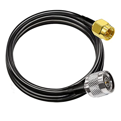 同軸ケーブル SMA N型 同軸 ケーブル RG58 6.6フィート (2M) 低損失 WiFi アンテナ延長 ケーブル 黒 SMA オス N オス 同軸 ケーブル 50オーム (3G 4G LTE アンテナハム 無線 用)