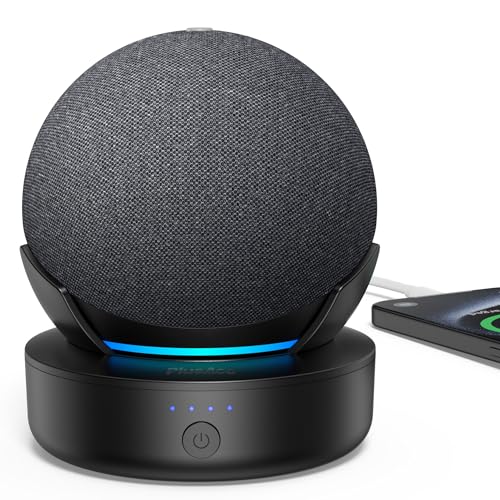Echo Dot 第5世代 バッテリーベース Dot 5 バッテリー 10000mah Dot 第4世代 / 第5世代 バッテリーベースUSB C / USB A充電ポート搭載 スマートフォン イヤホンスマートウォッチ タブレットに充電可能 充電対応 専用充電台 16時間連続再生 長時間待機ポータブ...