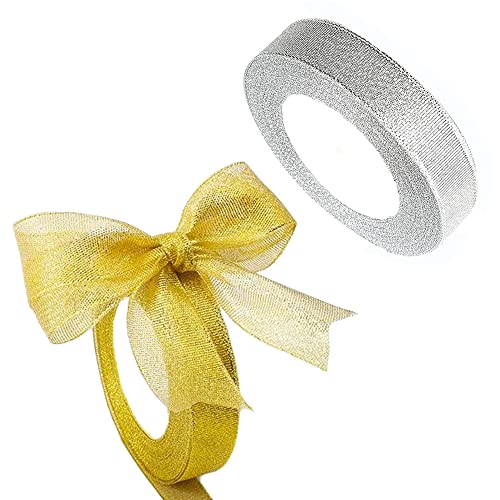 ラッピング リボンクリスマス ラッピング サテンリボン 蝶結び 手芸 雑貨 飾り 工芸品 プレゼント DIY 花束 ギフト包装用品 (2巻 長22.5m 幅2cm 2色 )