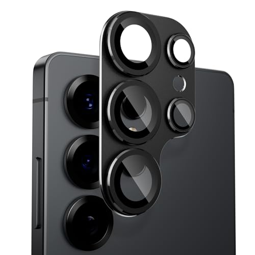 Galaxy S25 Ultra カメラフィルム レンズカバー H強化ガラス 傷防止 レンズ保護 耐衝撃 S25 Ultra用 カメラ保護 高透過率 黒縁取り 露出オーバー防止 カメラレンズプロテクター ブラック 送料無料