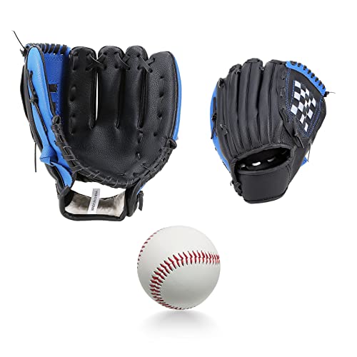 野球グローブ 軟式 キャッチボール 親子セット 10.5+11.5インチ 練習用 初心者用 右投げ 左手着用 野球グラブ 親子交流 野球ミット 衝撃吸収パッド付き 野球グローブ ボール付属