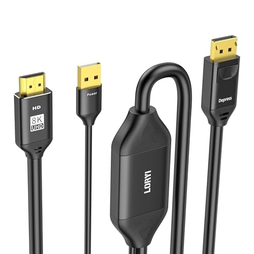 HDMI DisplayPort ケーブル 4K@120Hz USB 電源対応 Xbox Series X PS4 PS5 PS4 Pro HDMI 2.1 DisplayPort 1.4 アダプター ケーブル 2m 単方向 HDMI DP