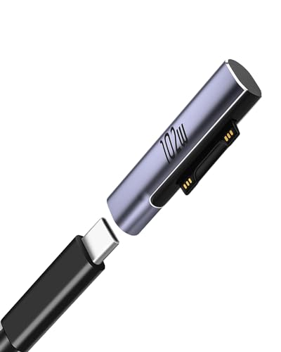 Type-C Surface PD 対応 充電アダプタ 変換 コネクタ 充電アダプター 15V / 3A PD出力をサポート 102W (45W未満の電源やモバイル電源には対応していません) Surface Pro7 / Pro6 / Pro5 / Pro4 / Por3 / Laptop3 / 2 / 1 / Book2 / Book1 / Go 対応 充電アダ ...