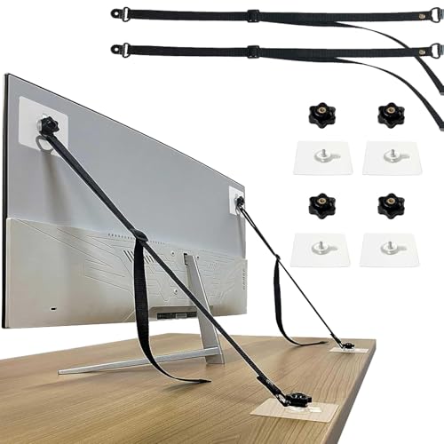 テレビ 転倒防止ベルト 液晶テレビ保護用品 テレビ 震度7対応 耐震ベルト (転倒防止ベルト2個+ナット4個+ネジ4個) 家具転倒防止 地震対策クランプ取付 ボルト付属 地震対策 (2パックブラック) 送料無料 206,090円