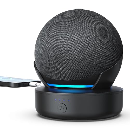 Echo Dot 第5世代バッテリーベース Dot 第4世代およびXiaoduスピーカー5000mAh ポータブル充電ステーション (ホワイト)