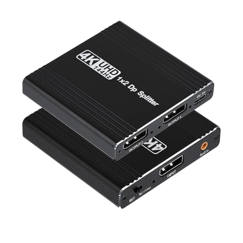 DisplayPort 分かち合う器 1インプット2最終生産物 DPスプリッター MSTこしき 4K@144サイクル 120サイクル 60サイクル 受け支える 押しひろげる 流行り物 銀鏡流行り物 DisplayPort 1.4 こしき デュアル管する
