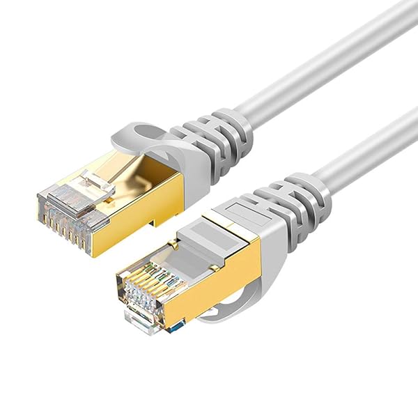 CAT7 ローカルエリアネットワーク有線テレビ 種族7 10Gbps / 600MHz 弾丸道路 金メッキ 多重遮蔽物 RJ45繋ぎ SSTP種族7 コネクタモデム ルーター なおなお書き5 なおなお書き4 Xbox等相応う (白いこと＋丸型 30m)