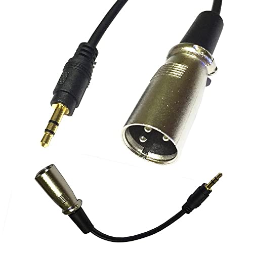 XLRマイクケーブル 変換ケーブル 3.5mm オス to XLR オスケーブル 変換ケーブル 3.5MM TRSステレオミニジャックAUXコードオーディオケーブル (15CM) 送料無料