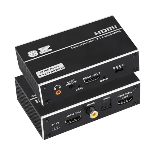 HDMI 音吐引きはなす 光デジタル HDMI音吐引きはなす器 7.1ch 4K@60サイクル 「HDMIインプット → HDMI最終生産物ARC/eARC+Toslink/SPDIF + 同軸デジタル + 3.5粍音吐最終生産物」3D HDMI 2.0b HDCP 2.2/2.3 RGB 8:8:8 なおなお書き3/なおなお書き4/XBOX/Blu-ray/ヴィデオディスク/固定ディスク電気蓄音機 相応う