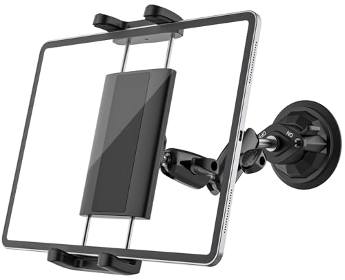 車載 タブレットホルダー 車 ipad ホルダー ダッシュボードとロンドガラス取り付け 金属アーム 運転席 車のタブレットマウント カースマホホルダー 360度回転 自由調節 安定性 4-13インチ多機種対応 iPad Pro 12.9 11 9.7 Air mini/iPhoneなど