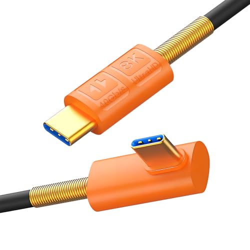 USB C ケーブル L字 シリコン USB Type C Thunderbolt 4/3充電オス変換ケーブルサポート8K/6K@60Hz 40Gbpsデータ転送 240W PD急速充電対応 iPhone15Pro MacBook iPad 60CM 送料無料