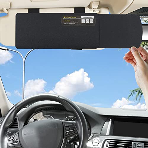 サンシェード 車 カーバイザー 延長 エクステンダー アンチグレア サンバイザー延長 ウィンドウサンシェード 紫外線ブロッカー ブラック
