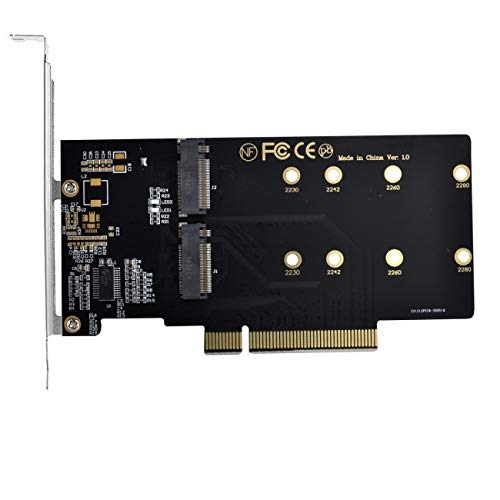 デュアル 2X NVME M.2 AHCI→PCIE Express 3.0 Gen3 X8 X16 RAID カード VROC Raid0 アダプター 送料無料