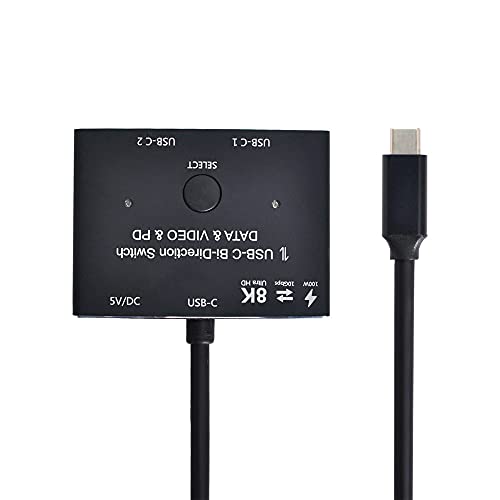 USB-C Type-C 双方向 スイッチ MST 1-2 ハブ サポート ビデオデータ PD 8K@30hz 100W 10Gbps 送料無料|LAVETT