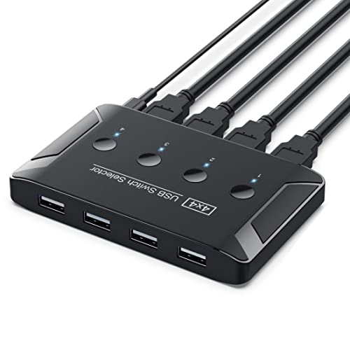 USB 2.0 KVM 分かち合う取り替えっこ セレクター 4 電子計算機 分かち合う 4 USB デバイス 鍵盤 二十日鼠 スキャナ 印刷人用