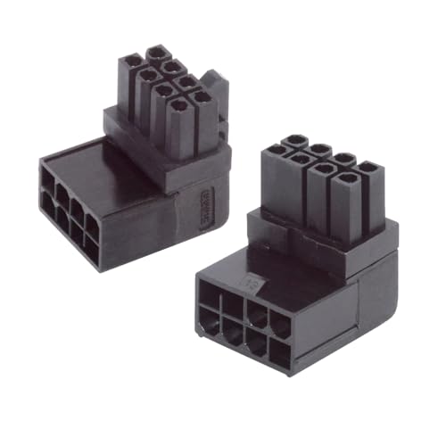 ATX 8P オス-メス 90度上向きダウンアングルパワーヘッダーアダプター GPUグラフィックスカード用 2個 送料無料