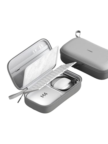 ガジェットポーチ トラベル Mac Mini M4 / M4 Pro 2024用 ポータブル 防水 キャリーケース ケーブル 充電器 ドッキングステーション モバイルバッテリー SDカード マウス USBフラッシュディスク用 (グレー)