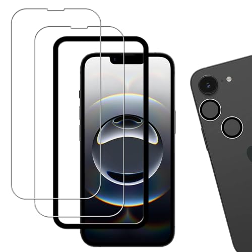iPhone16e 保護フィルム アイフォン 16e カメラフィルム ガラスフィルム 高い透過率 硬度9H 貼り付け簡単 強化ガラス フィルム カメラ保護[2+2枚セット ]ガイド枠付き 送料無料
