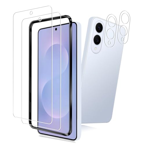 Galaxy S25 Edge 保護フィルム 2枚 + カメラ保護フィルム 2枚 強化ガラス 超薄型 液晶 保護フィルム ガイド枠付き 高透過率 硬度9H 飛散防止 ラウンドエッジ加工 ガラスフィルム 送料無料