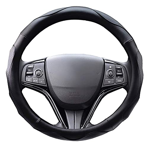 ハンドルカバー 軽自動車 sサイズ ステアリングカバー 3Dグリップ滑り止め 手触りよし アクセサリー 普通車 レザー ブラック 社外品 代替品