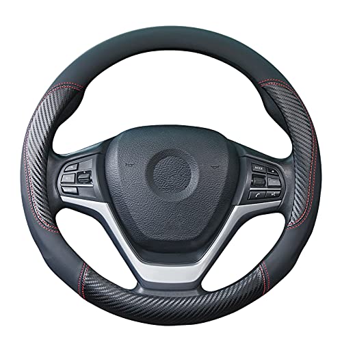 ハンドルカバー 軽自動車用 sサイズ 握りやすい 滑り止めカーボン おしゃれ ステアリングカバー 3Dグリップ 手触りよし アクセサリー 車用内装パーツ レッド 社外品 代替品
