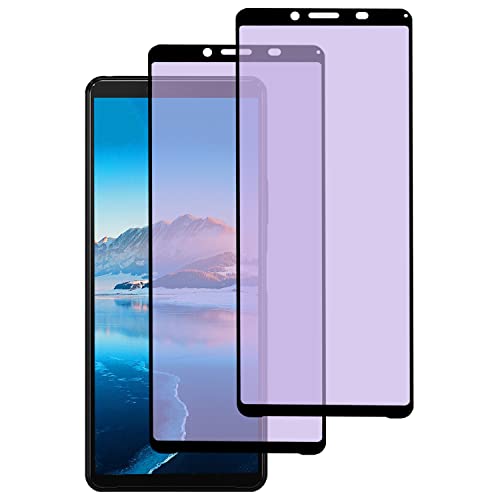Xperia 10 II ガラスフィルム ブルーライトカット 全面保護 SOV43 SO-41Aフィルム エクスペリア10ii 強化ガラス 液晶保護フィルム 干渉しない 指紋防止 貼り付け簡単 気泡ゼロ [2枚セット] 送料無料