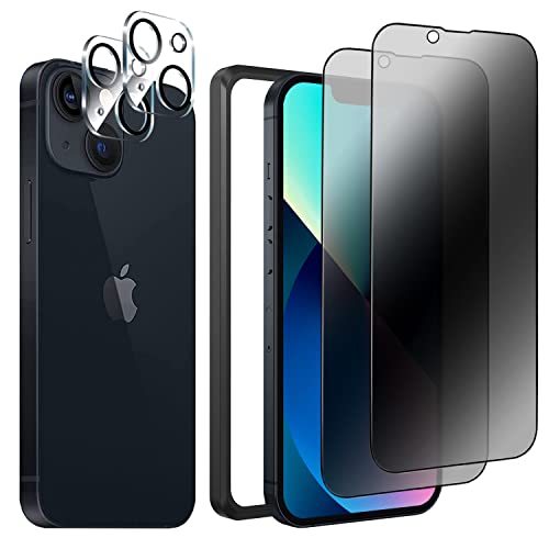 iPhone 13 ガラスフィルム 強化ガラス 28°覗き見防止 6.1インチ 全面保護フィルム 硬度9Ｈ強化ガラス 滑らかなタッチ操作 指紋付着防止 自動吸着 飛散防止 気泡防止 ガイド枠付き 貼り付けは簡単 アイフォン13[強化ガラスフィルム(2枚入り)＋レンズ保護フィ ... 103,045円