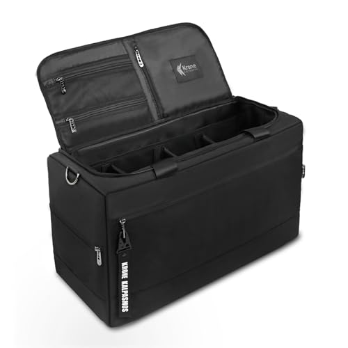 スニーカーバッグ 旅行 / スニーカーヘッドギフト / アウトドアスポーツバッグ / ジムバッグ / 多機能トラベルダッフルバッグ 3つの調節可能な仕切りとショルダーストラップ付き ナイロンブラック