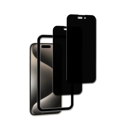 iPhone15pro ガラスフィルム 覗き見防止 [2枚セットのぞき見防止] アイフォン15プロ 覗き見防止 iPhone 15 Pro ガラスフィルム 強化ガラス カバー iPhone 15pro 保護フィルム ガイド枠付き 送料無料