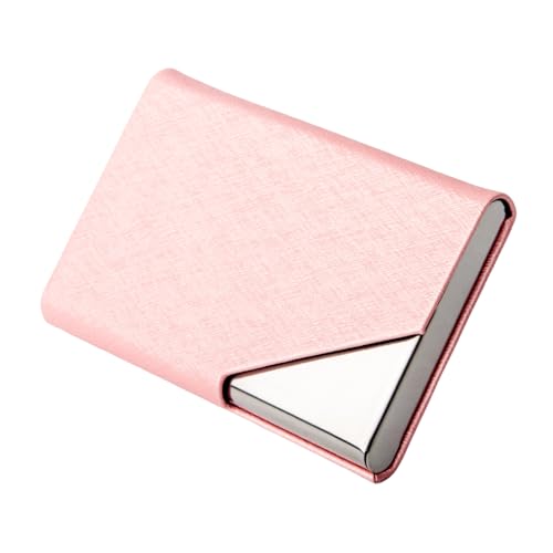 名刺入れ 高級名刺ケース ステンレス鋼カードケース 大容量 名刺が折れない 取り出し簡単 1秒開閉 男女兼用 プレゼント (ピンク) 送料無料画像