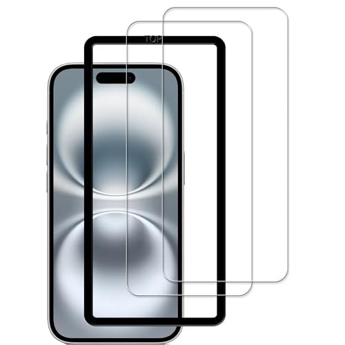 iPhone 16 plus ガラスフィルム ガイド枠付き iPhone16 Plus iPhone 15 plus ガラスフィルム 強化ガラス カバー 保護フィルム[2枚セット] 送料無料