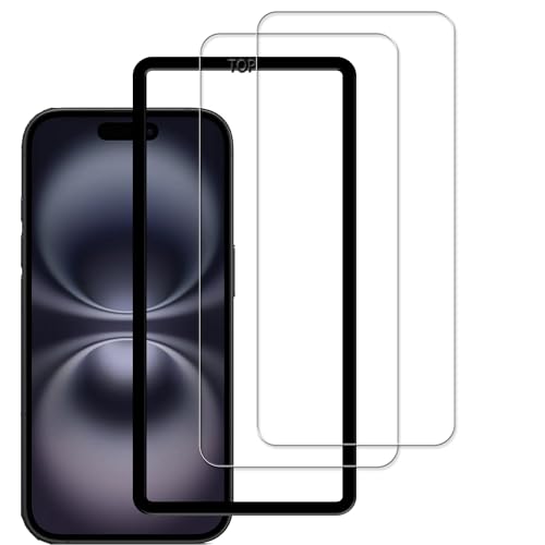iPhone16 iPhone16 ガラスフィルム 強化ガラス 簡単貼り付け アイフォン16 保護フィルム[2枚セット]ガイド枠付き 送料無料