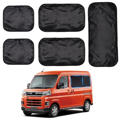 車用 カーテン スズキ ダイハツ ハイゼット カーゴ アトレー (S700V / S710V) 専用 マグネット 車中泊カーテン 遮光 車種専用用品 5枚セット カー用品 ブラック