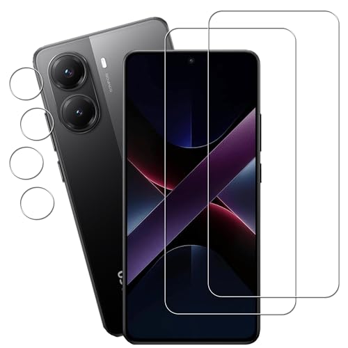 Xiaomi POCO X7 PRO ガラスフィルム カメラフィルム カバー 保護フィルム 強化ガラス [2+2枚セット] 送料無料