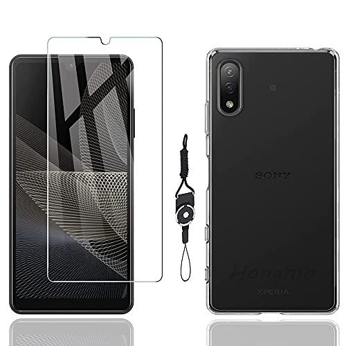 Xperia Ace II SO-41B ガラスフィルム SO-41B フィルム 液晶保護フィルム 硬度9H 耐指紋 耐衝撃 保護フィルム [1枚フィルム+ケース TPU+携帯ストラップ 付属] TPU 透明 薄型 耐衝撃 黄変防止 耐水 防指紋 専用保護カバー 送料無料