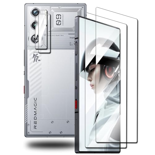 RedMagic 9 Pro ガラスフィルム+ RedMagic 9 Proカメラフィルム RedMagic 9 Pro 指紋認証 硬度9H 耐衝撃 スクラッチ防止 自動吸着 露出オーバー防止 気泡ゼロ 指紋防止 RedMagic 9 Pro 保護フィルム「2+2枚入」 送料無料