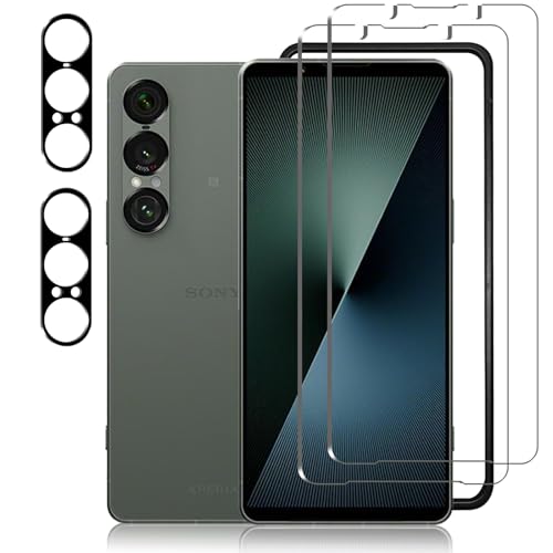 Xperia 1 VII ガラスフィルム + Xperia 1 VII カメラフィルム 強化ガラス 指紋認証 硬度9H 耐衝撃 スクラッチ防止 自動吸着 露出オーバー防止 気泡ゼロ 指紋防止 xperia 1 vii 保護フィルム「2+2枚入」 送料無料