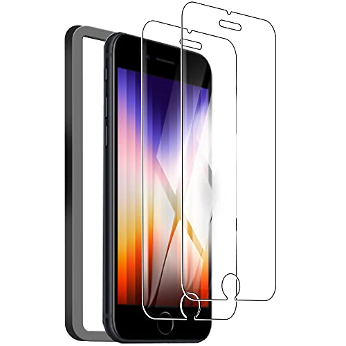 iPhone SE3 ガラスフィルム iPhone SE2 フィルム サラサラ 保護フィルム 硬度9H 耐衝撃 飛散防止 スクラッチ防止 高透過率 自動吸着 指紋防止 気泡ゼロ 7 強化ガラス 液晶 保護フィルム ブルーライト 保護フィルム[4.7インチ対応 2枚入り] 送料無料