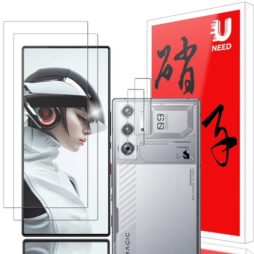 Redmagic 9 Pro ガラスフィルム (2枚) +カメラフィルム (2枚) レッドマジック 9 Pro フイルム 強化ガラス 液晶 保護フィルム ワンタッチ貼付け 気泡ゼロ ケースと干渉せず 硬度9H 飛散防止 指紋防止 送料無料