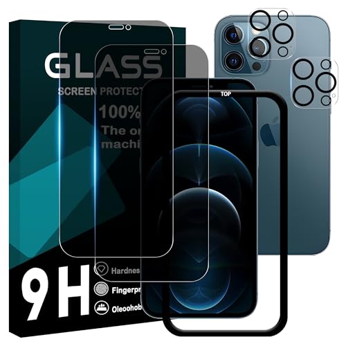 iPhone12 Pro max ガラスフィルム 覗き見防止 iPhone 12 Pro max フィルム のぞき見防止 (2枚) + レンズ保護フィルム (2枚) アイフォン12プロマックス 液晶 保護フィルム プライバシーフィルム 飛散防止 高感度 指紋防止 送料無料