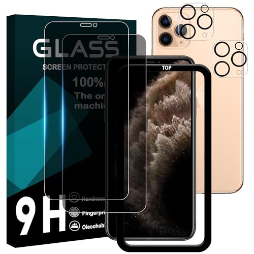 iPhone11 Pro Max ガラスフィルム 覗き見防止 iPhone 11 Pro max フィルム のぞき見防止 (2枚) + レンズフィルム (2枚) アイフォン11プロマックス 液晶 保護フィルム プライバシーフィルム 飛散防止 気泡ゼロ 高感度 指紋防止 送料無料