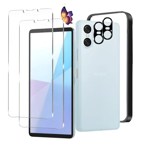 XPERIA 10 VI SO-52E ガラスフィルム (2枚) +カメラフィルム (2枚) エクスペリア 10 VI SOG14 フイルム 強化ガラス 液晶 保護フィルム ワンタッチ貼付け 気泡ゼロ ケースと干渉せず 硬度9H 飛散防止 指紋防止 送料無料