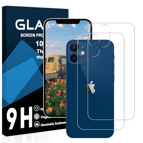 iPhone 12 背面フィルム iPhone12 ガラスフィルム [2枚液晶フィルム] 12 背面保護フィルム 強化ガラス iphone12 液晶保護フィルム 厚さ0.26mm 薄型 3D Touch対応 硬度9H 高透過率 飛散防止 耐衝撃 指紋防止 気泡ゼロ 自動吸着 貼り付け簡単 ラウンドエッジ加 ...