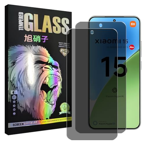 Xiaomi 15 フィルム 覗き見防止 xiaomi15 ガラスフィルム のぞき見防止 液晶 保護フィルム プライバシーフィルム 強化ガラス さらさら 耐衝撃 飛散防止 超薄 気泡ゼロ 3D Touch対応 高感度 指紋防止 超耐久 [2枚セット] 送料無料