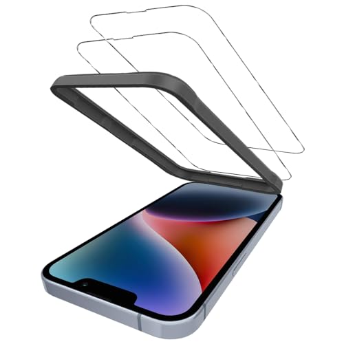 iPhone14/13 Pro/13 ガラスフィルム フィルム 強化ガラス アイフォン14 保護フィルム 保護フィルム 硬度9H 高 透過率 耐衝撃 飛散防止 傷防止 耐指紋 気泡ゼロ 撥油性 自動吸着 [2枚セット+ ガイド枠] 送料無料
