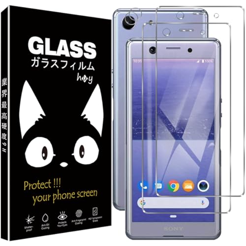 Xperia Ace ガラスフィルム SO-02Lフィルム 強化ガラスフィルム 2枚 +SO-02L ガラスフィルムカメラ 2枚 Xperia Ace ガラスフィルム 硬度9H 高 透過率 耐衝撃 飛散防止 傷防止 耐指紋 気泡ゼロ 撥油性 自動吸着 送料無料